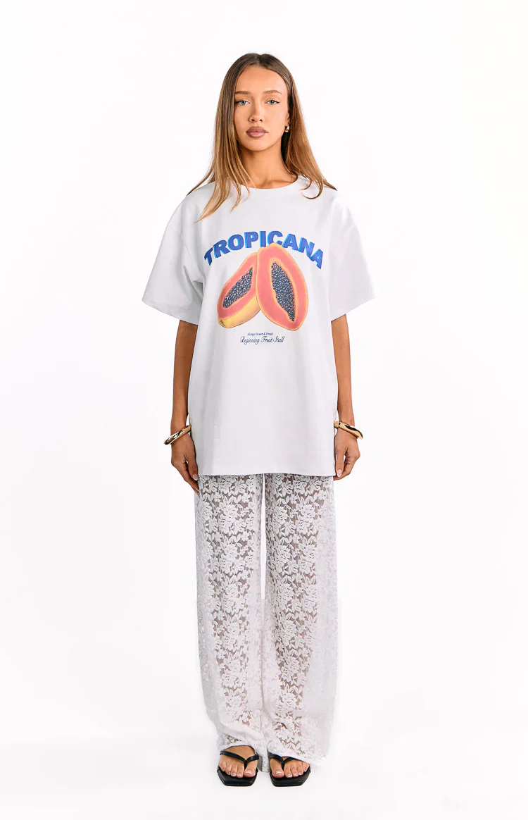 Jev White Lace Pants
