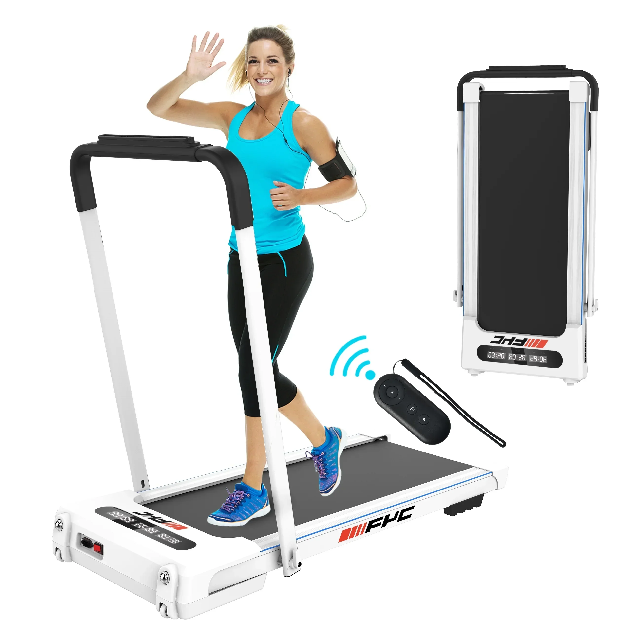 ikayaa 2 In 1 Under Desk Treadmill, 2.5 HP Folding - FYC ikayaa 2 In 1 Under Desk Treadmill, 2.5 HP Folding - FYC