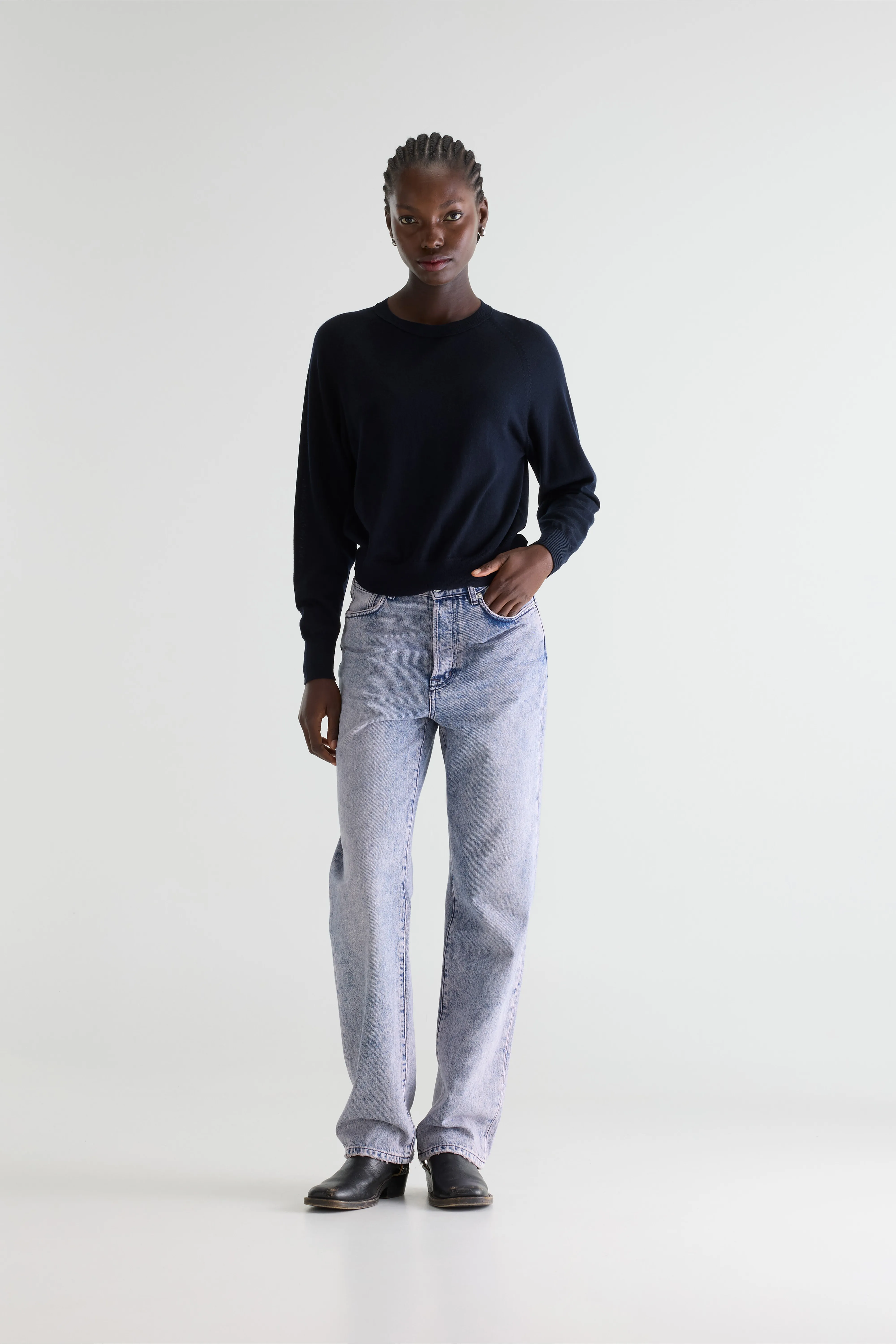 Bellerose Delen classic crewneck navy sweater (252 / W / NAVY)