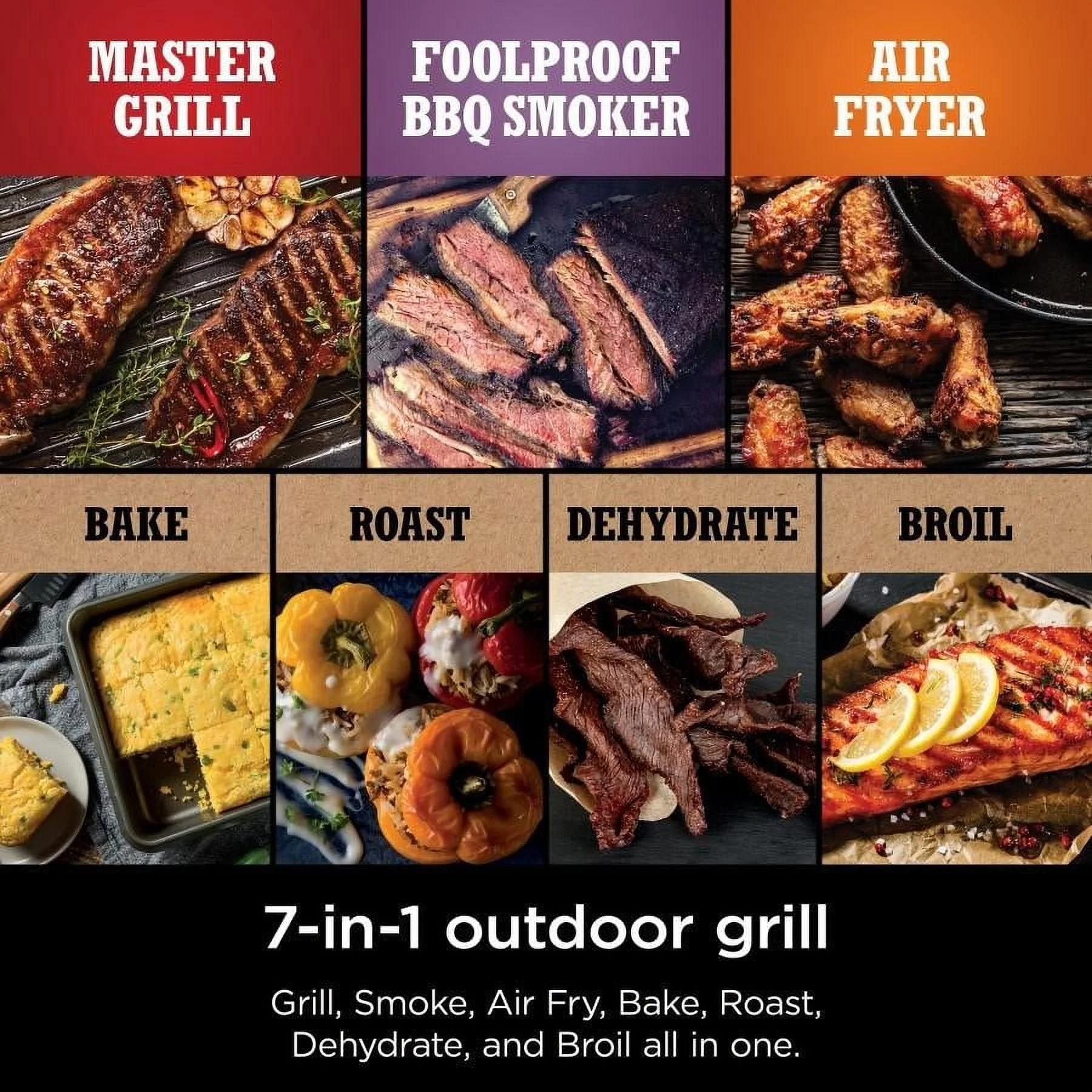 Ninja OG701 Woodfire Outdoor Grill & Smoker 7-in-1 Master Grill BBQ Smoker and Air Fryer with Woodfire Technology - Image 6