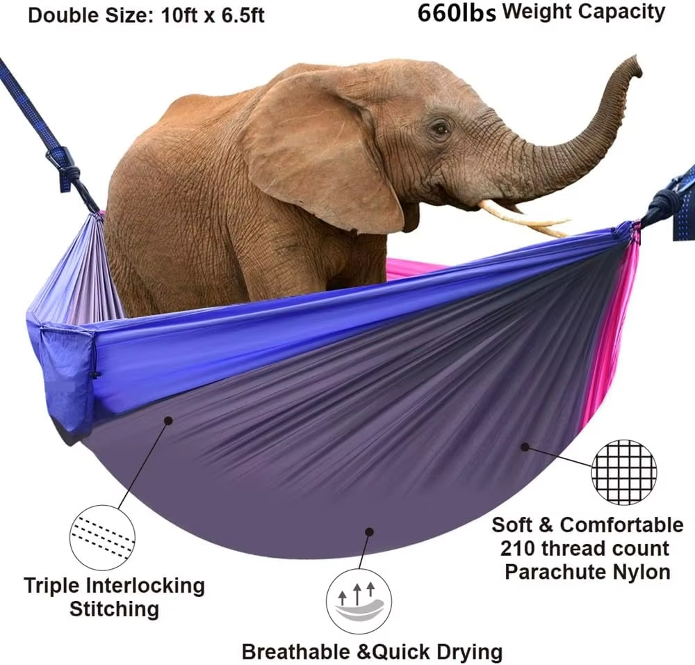 1-2 Person 210D Nylon Portable Hammock for Camping Hiking & Outdoor