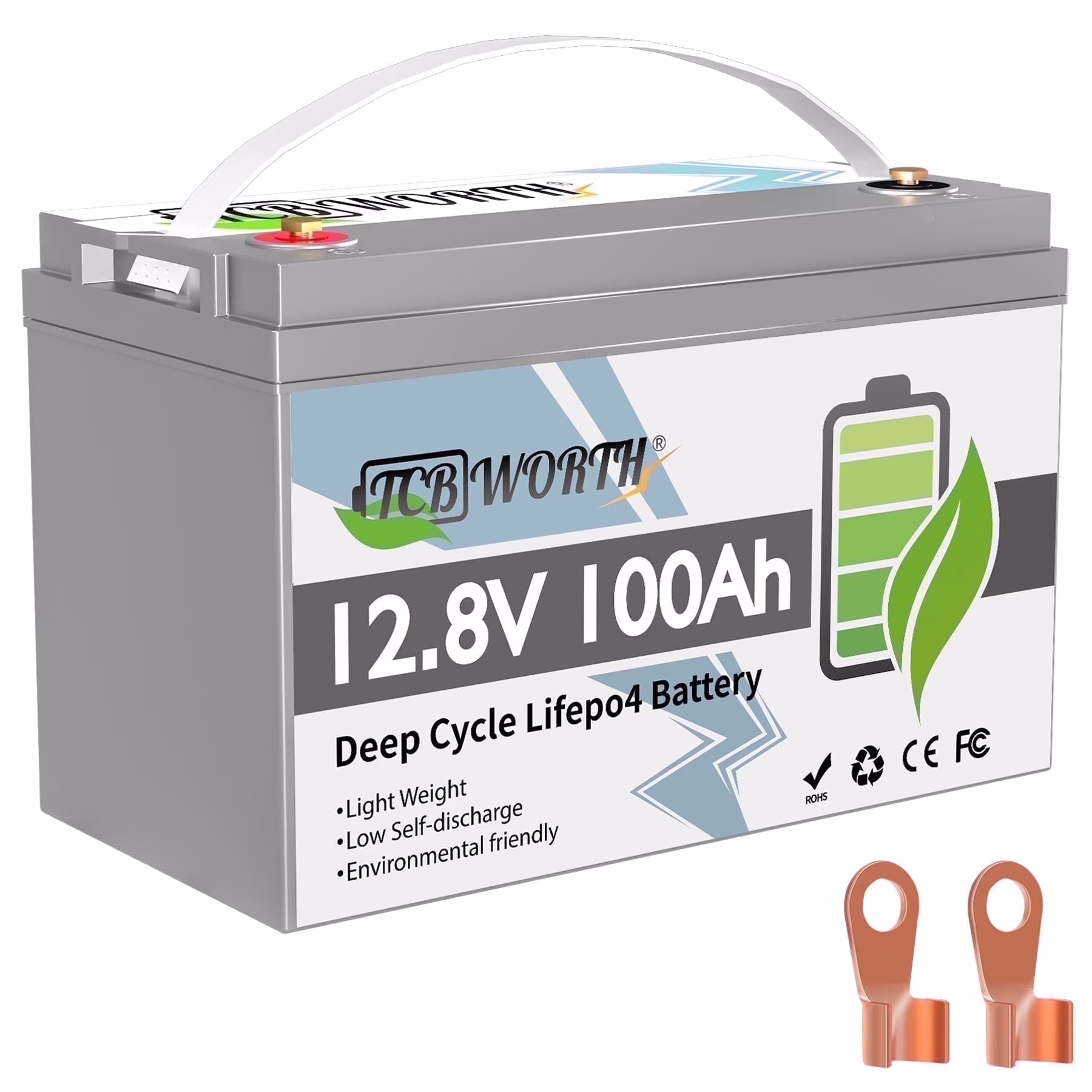 12V 100ah LiFePO4 Lithium Battery, 100A BMS, TCBWORTH BCI Group 31 Battery for RV, Solar, Marine, Camping, Trolling Motor, Off - Grid, Backup Power, Motorhome, 15000+Deep Cycles