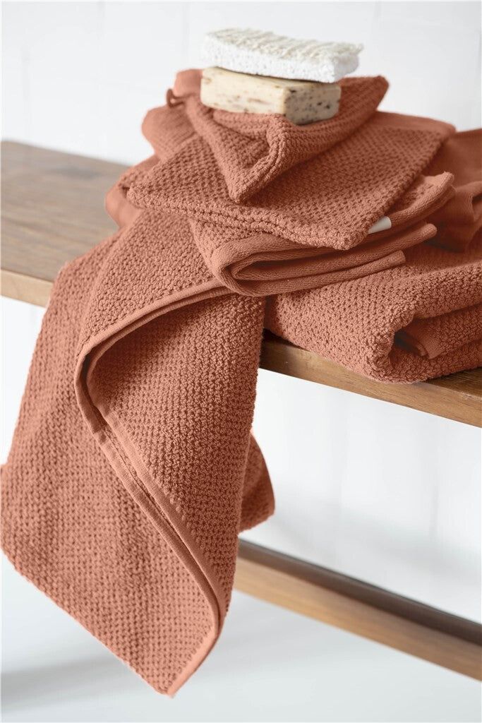 Walra - Washand Soft Cotton Popcorn - 2x 16x21 - Terra