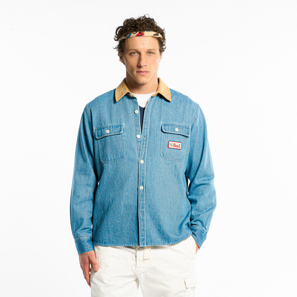 Au Vieux Campeur - Chemise Marcel - Bleu & Blanc