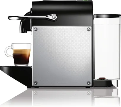 Nespresso Pixie espresso machine by DeLonghi, 19-bar pump, compact aluminum design, silver, 1100 ml