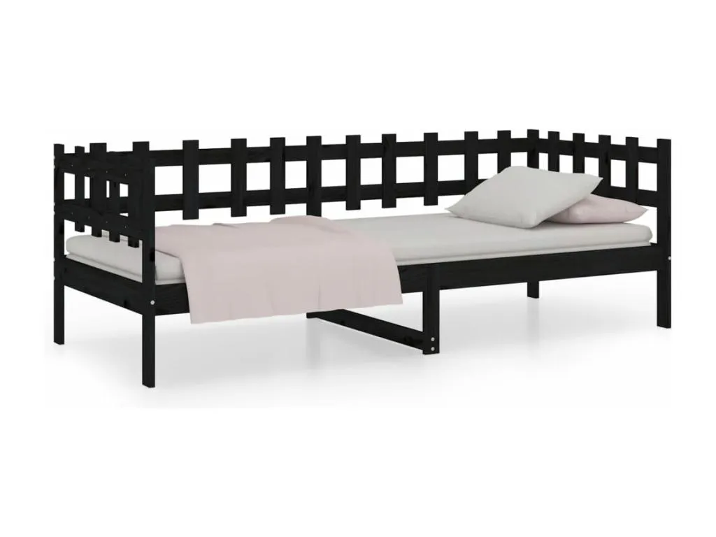 Sofá cama sin colchón Mueblestop maciza de Mueblestop negro 80x200 cm 29697LWLP
