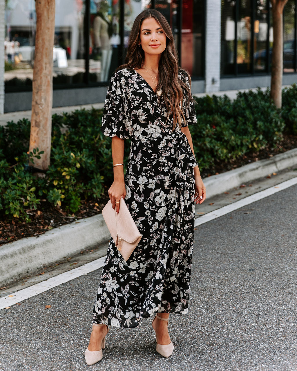 Tasha Floral Wrap Midi Dress - Se7enfashion