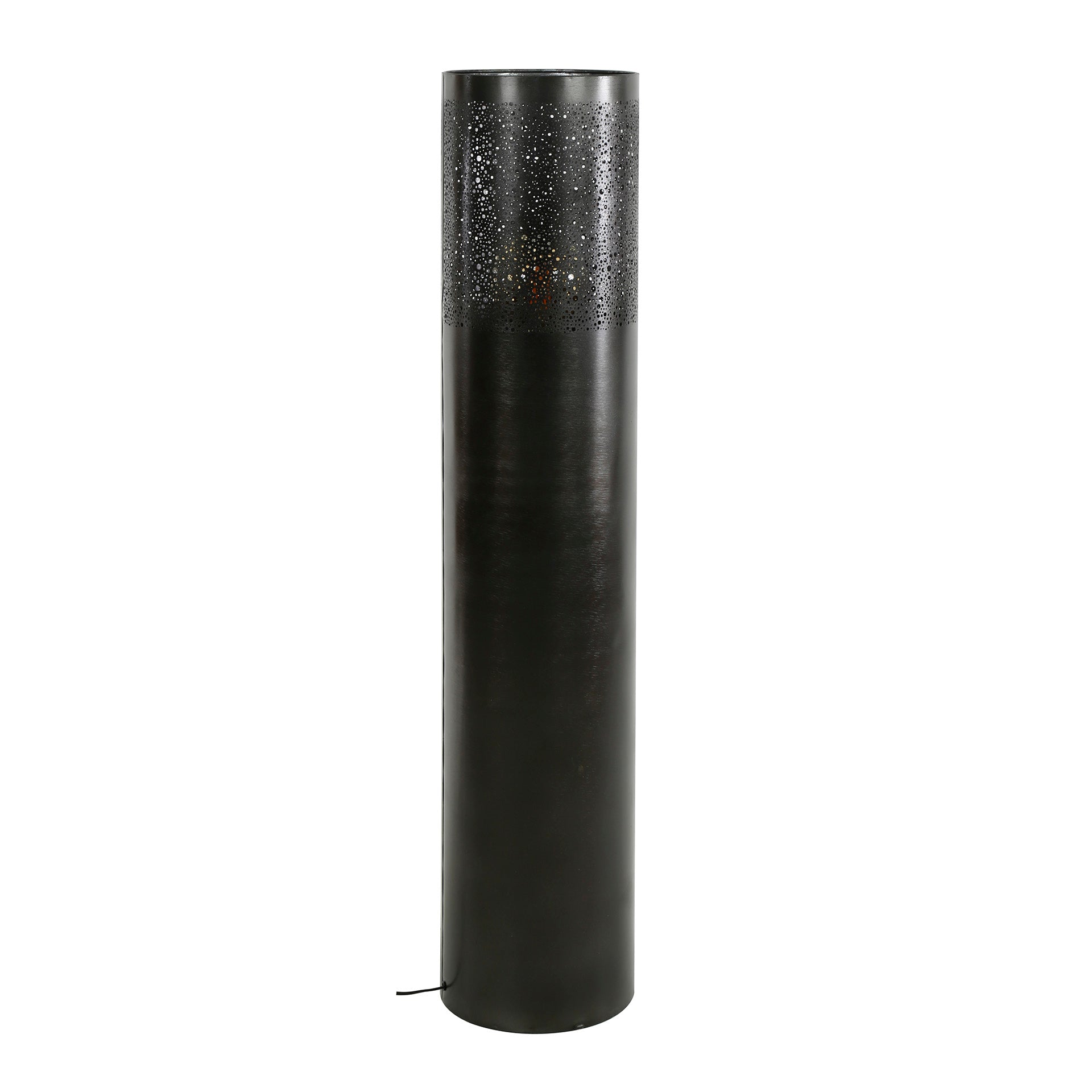 Blokker Hero Vloerlamp - 120 x Ø 25 cm - Zwart/Nikkel