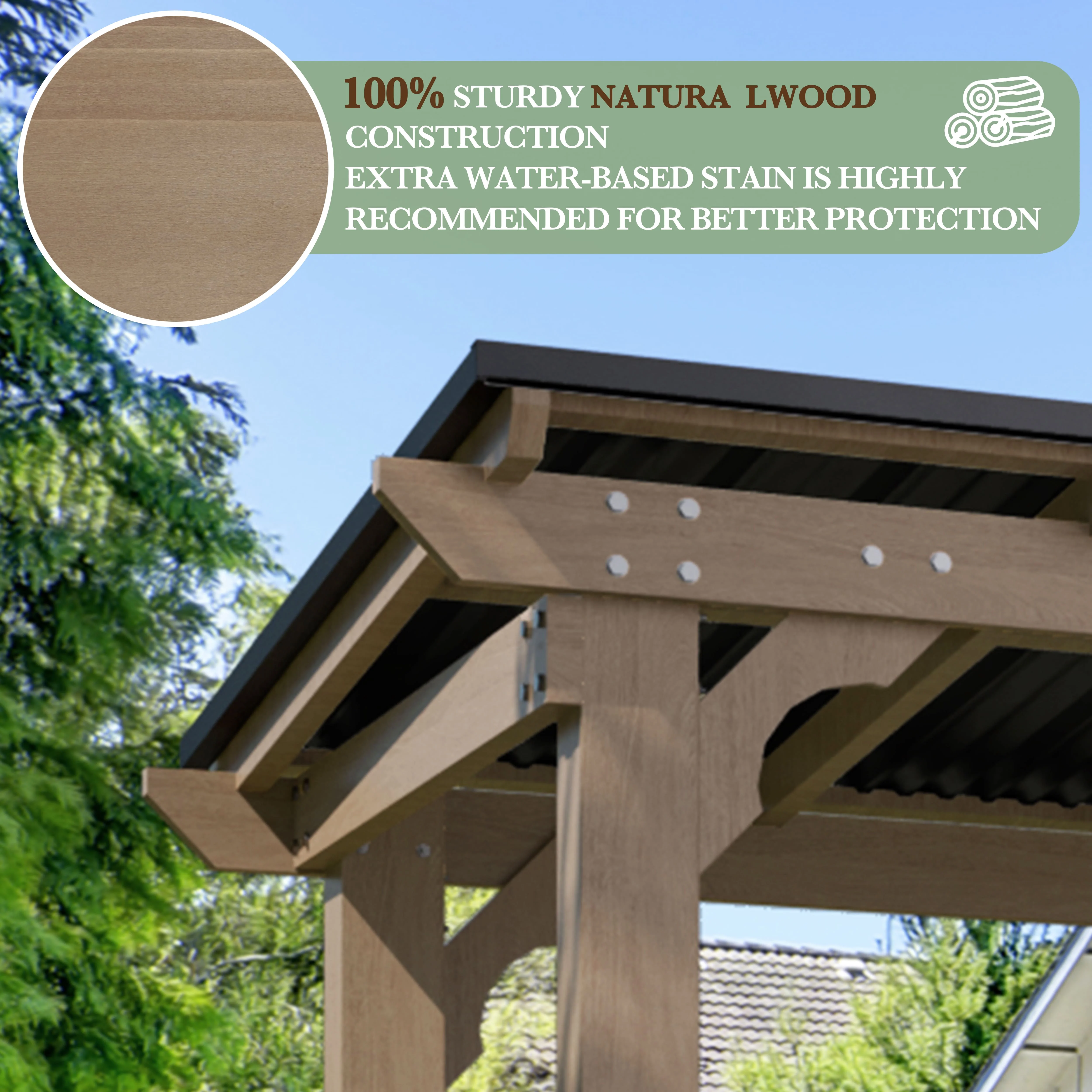 VEIKOUS 8' x 5' Outdoor Hardtop Gazebo, BBQ Grill Gazebo w/ Workstation Shelves for Lawn, Garden, Deck - Image 39
