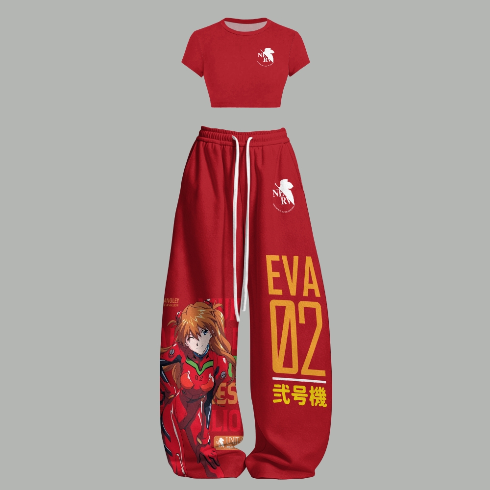 EVA Women T-Shirt  & Elasticated Trousers Two-Piece Set