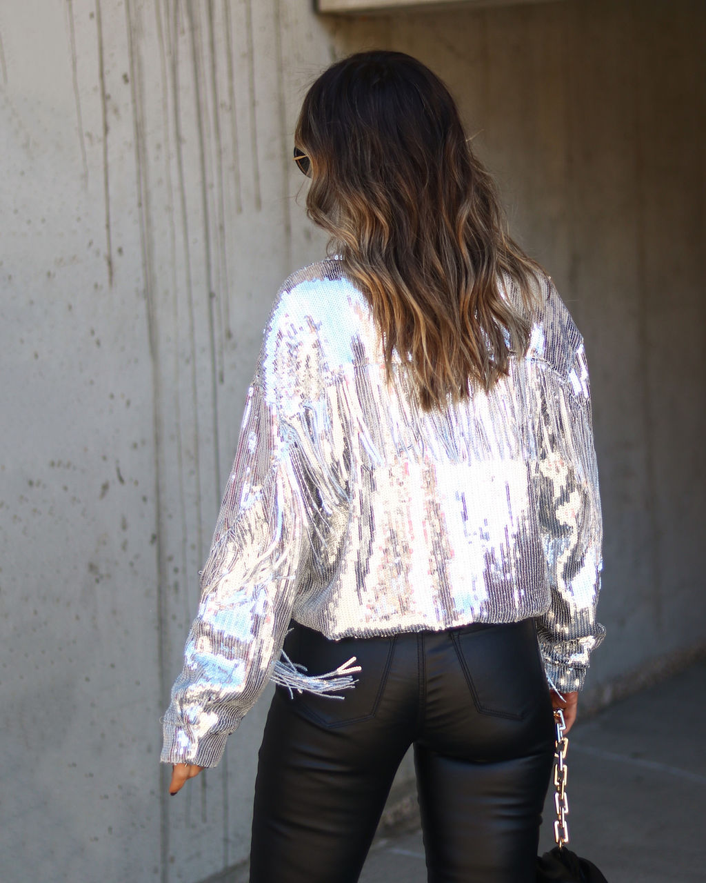 Life Is A Fiesta Sequin Fringe Jacket - Silver - Se7enfashion