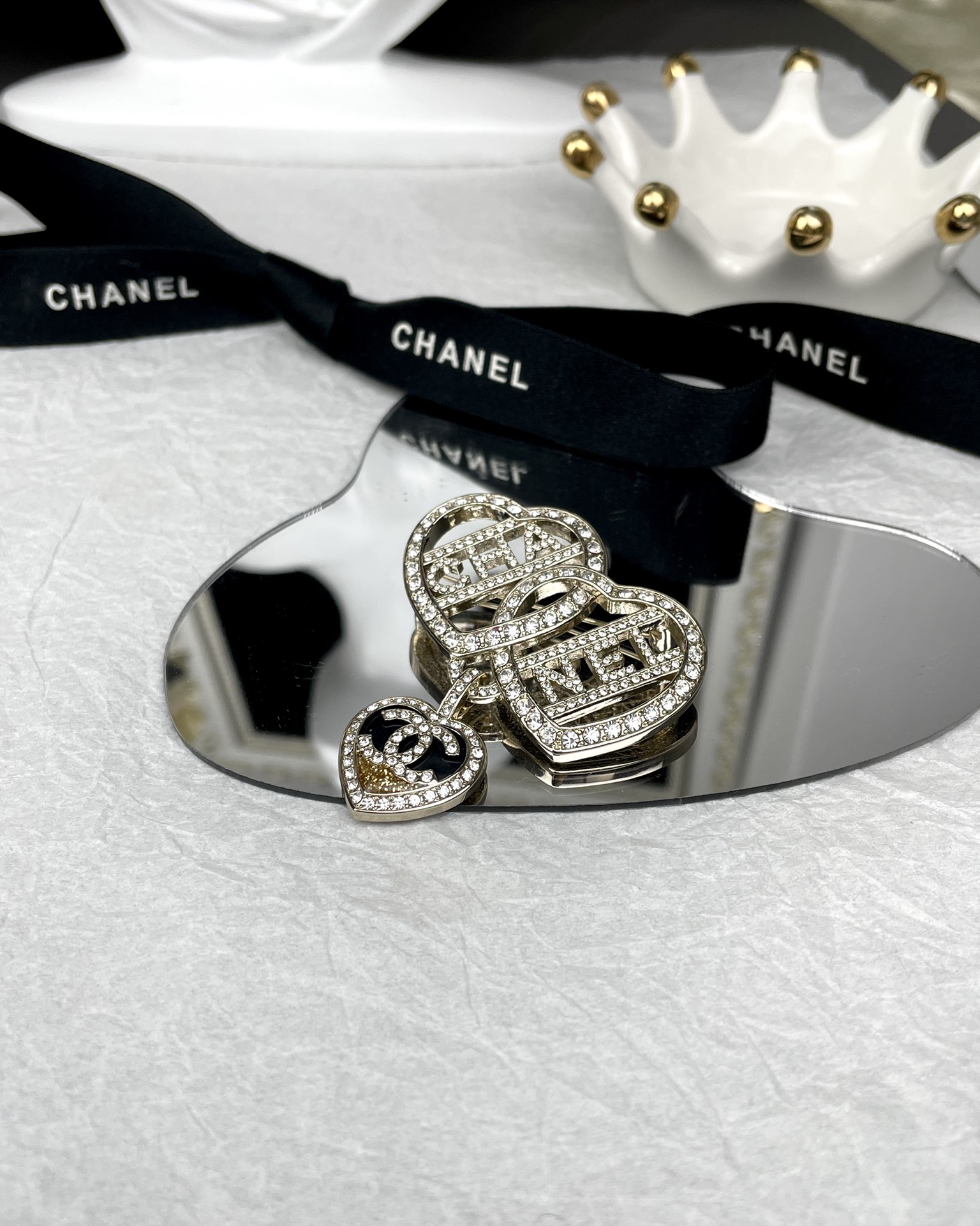 Chanel Three Hearts Monogram Brooch - Original Replica Club