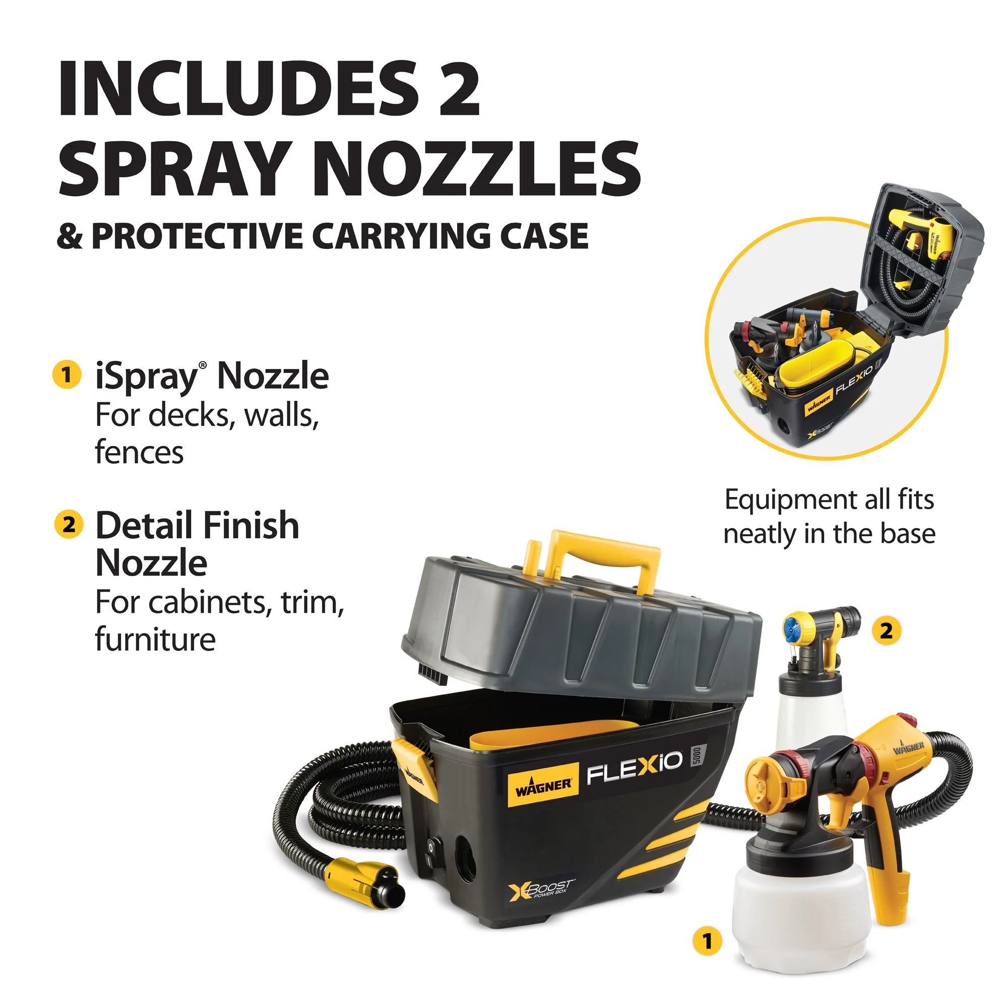 Wagner Flexio 5000 Paint Sprayer, 2 Nozzles Included, Turbine Base - Image 2