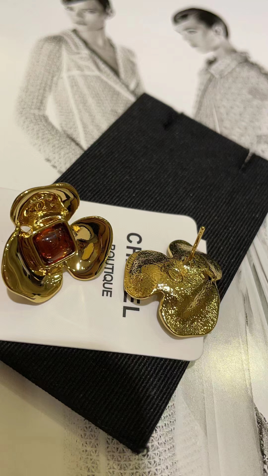Chanel Gold Camellia Stud Earrings - Original Replica Club
