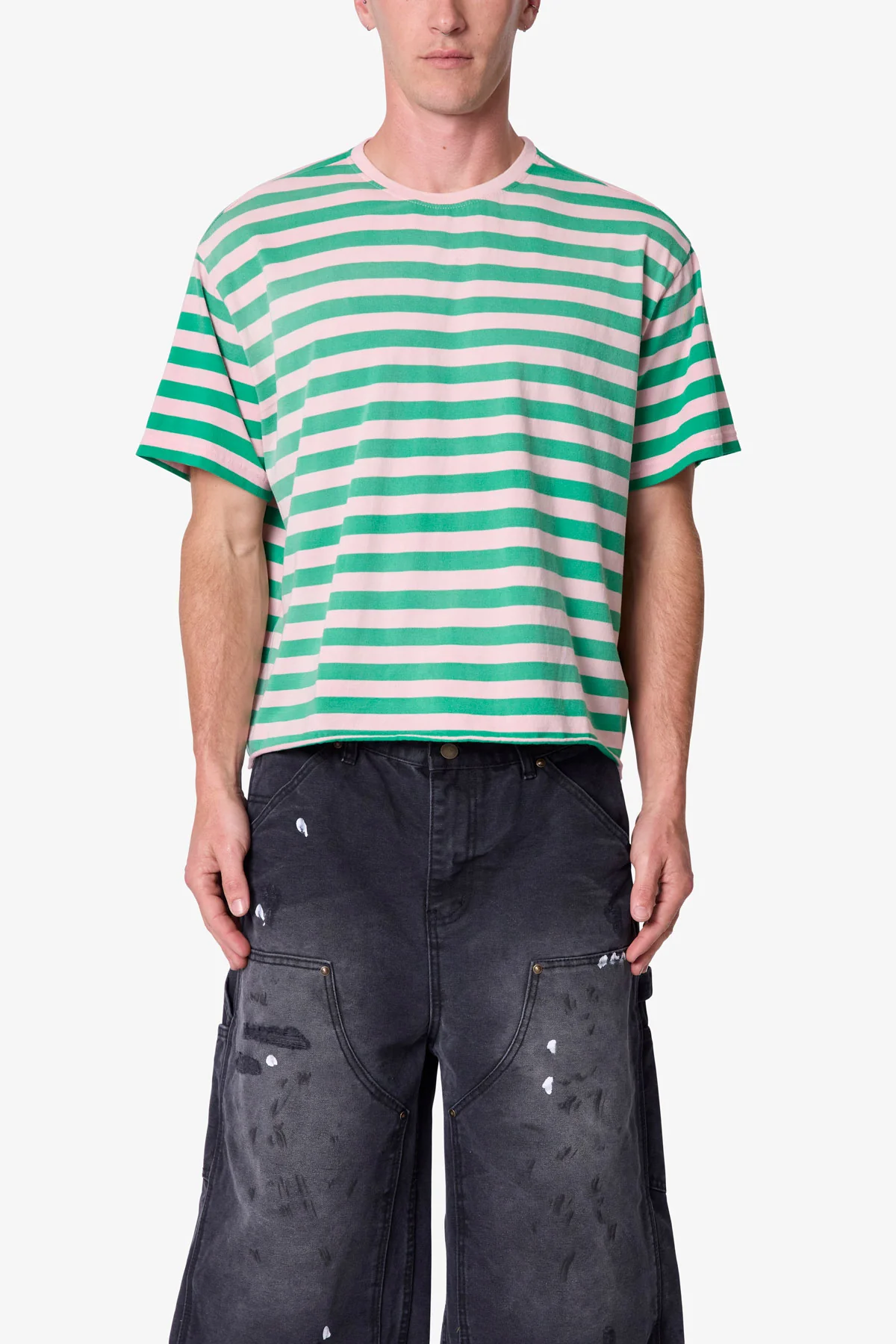 Striped S/S Tee - Pink/Green