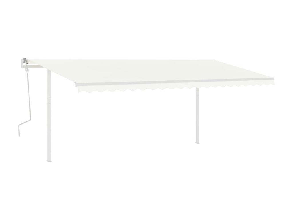 Toldo manual retráctil con luz LED crema 5x3,5 m