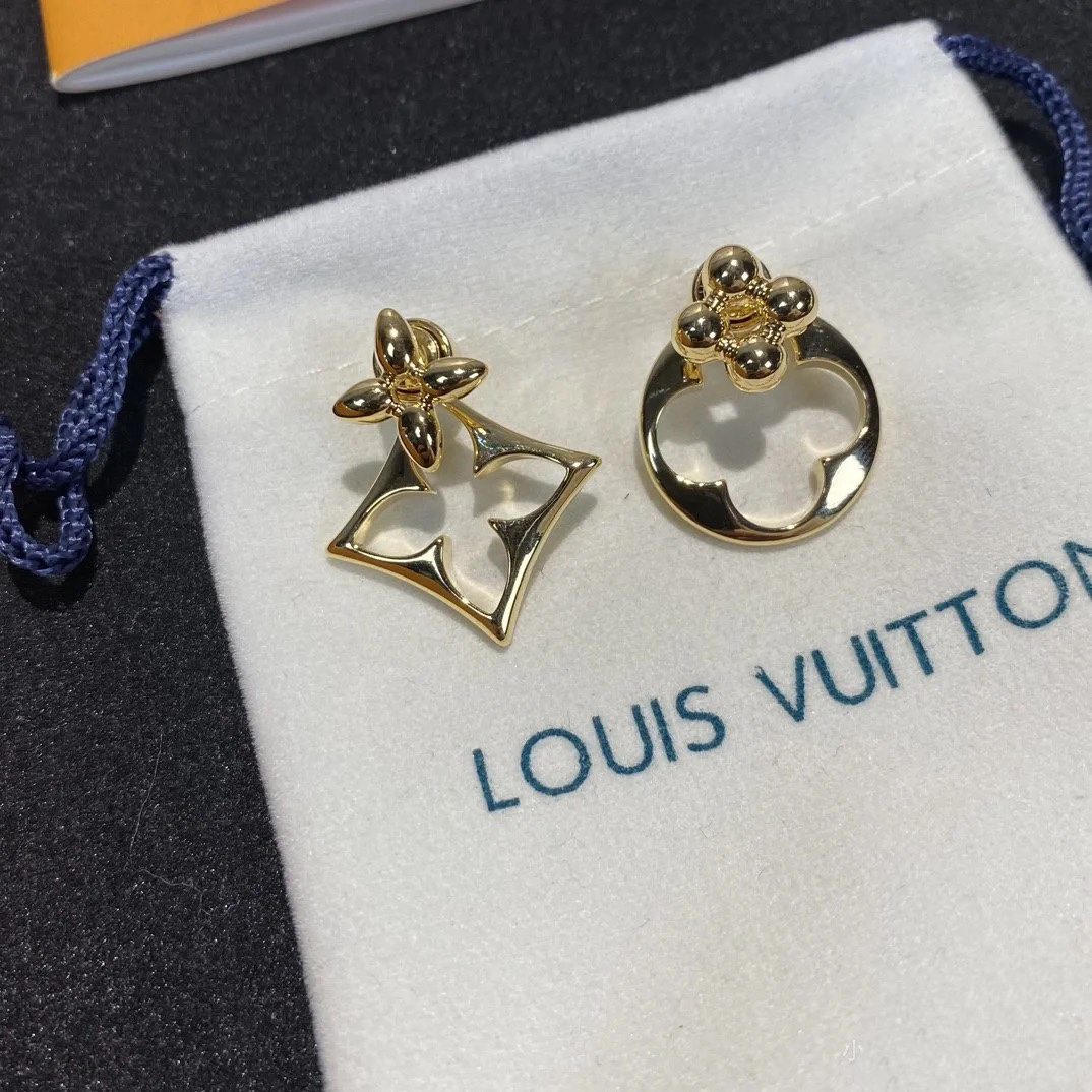 Louis Vuitton Asymmetric Hollow Stud Earrings - Original Replica Club