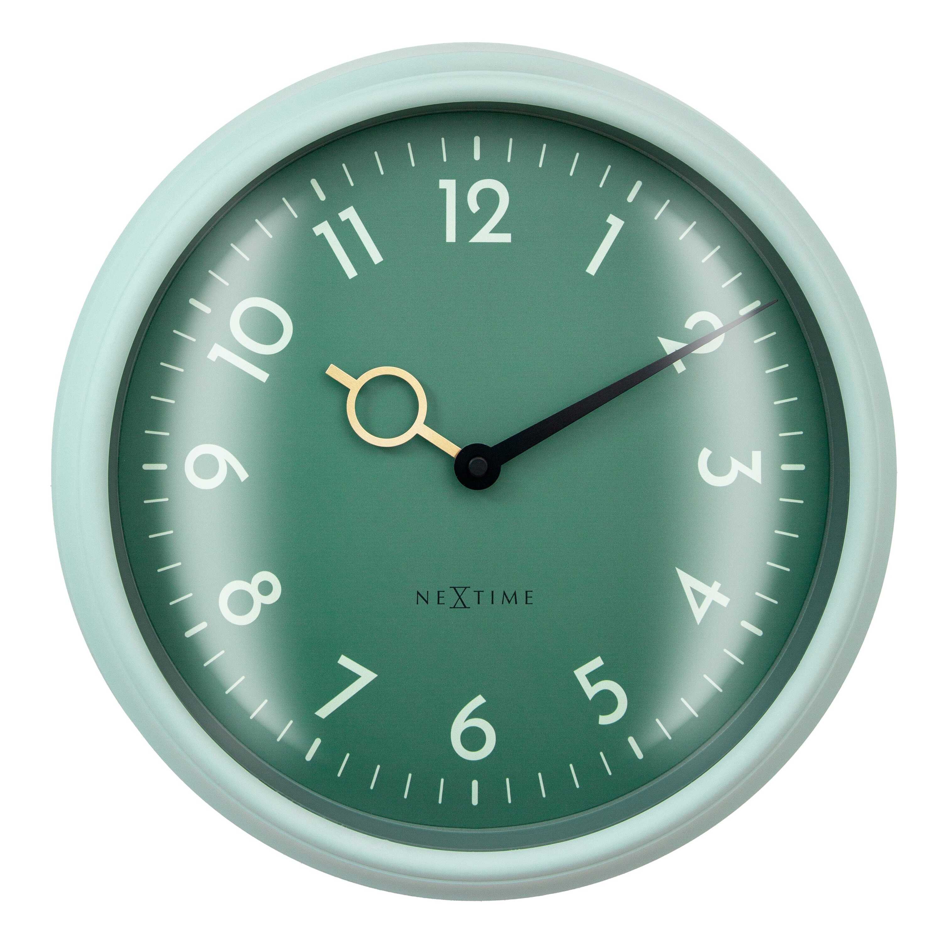 NeXtime - Wandklok 30,5cm - Stil - Zeegroen - ABS - NeXtime 'Golden