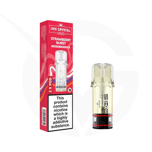 ske crystal vape strawberry burst Strawberry Burst Crystal Plus Prefilled Pods by SKE -(2 x 2ml)-20mg