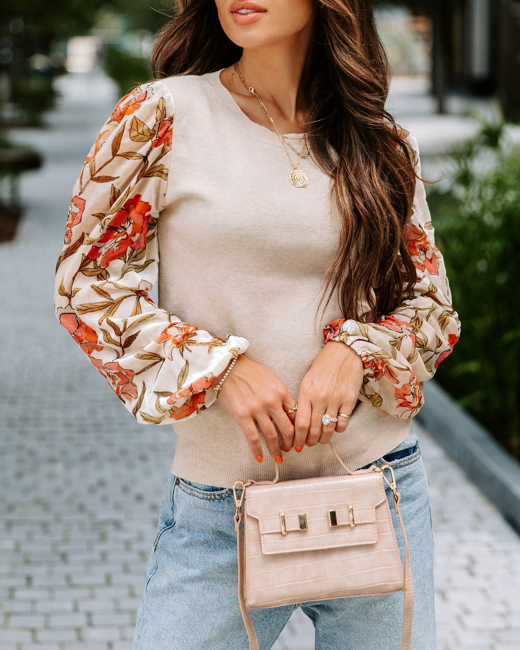 Blaire Knit Burnout Velvet Contrast Top - Se7enfashion