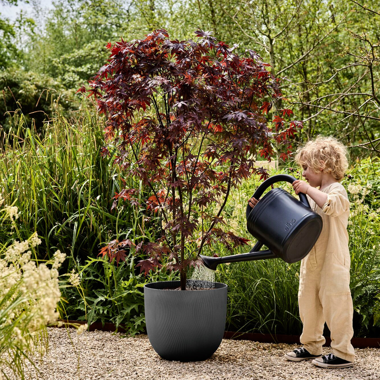 Elho Sereh Rond - Zwart - Ø 59 x H 51 cm - Binnen en Buiten - 100% ger