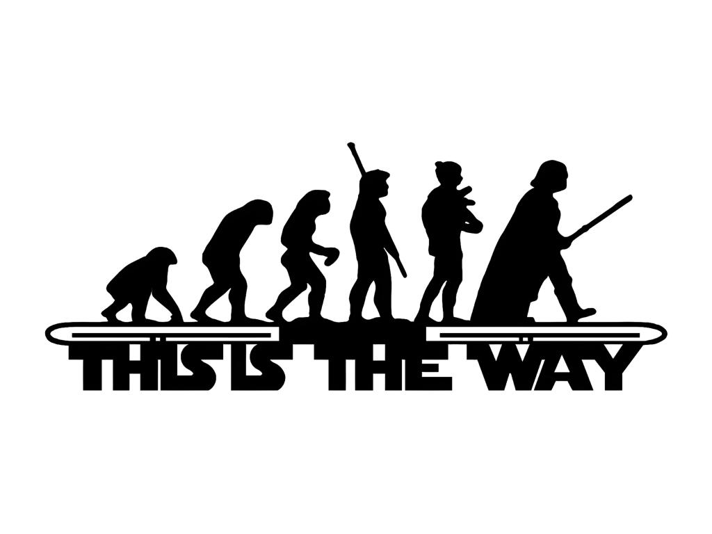 Decoración de Pared de Metal This is the Way, Negro, 70x1,5x28 cm, Hogarlujo