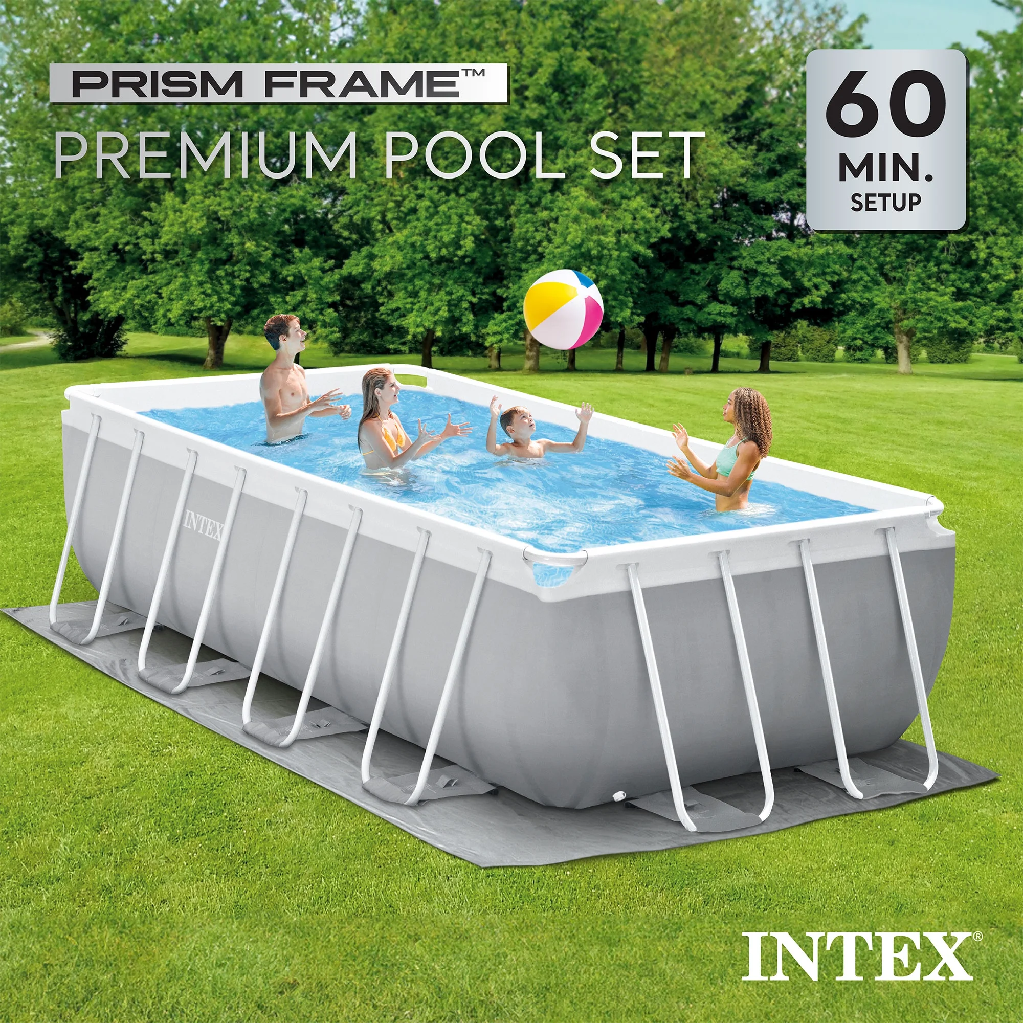Open Box Intex 16' x 42" Prism Frame Rectangular Above Ground Swimming Pool Set - Image 4