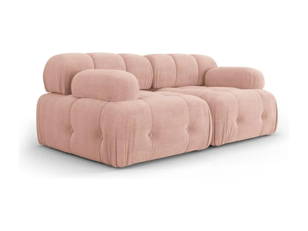 Homepleno - Sofá modular Homepleno 2 plazas de tejido estructural rosa - 192x96x71cm 53764hkca