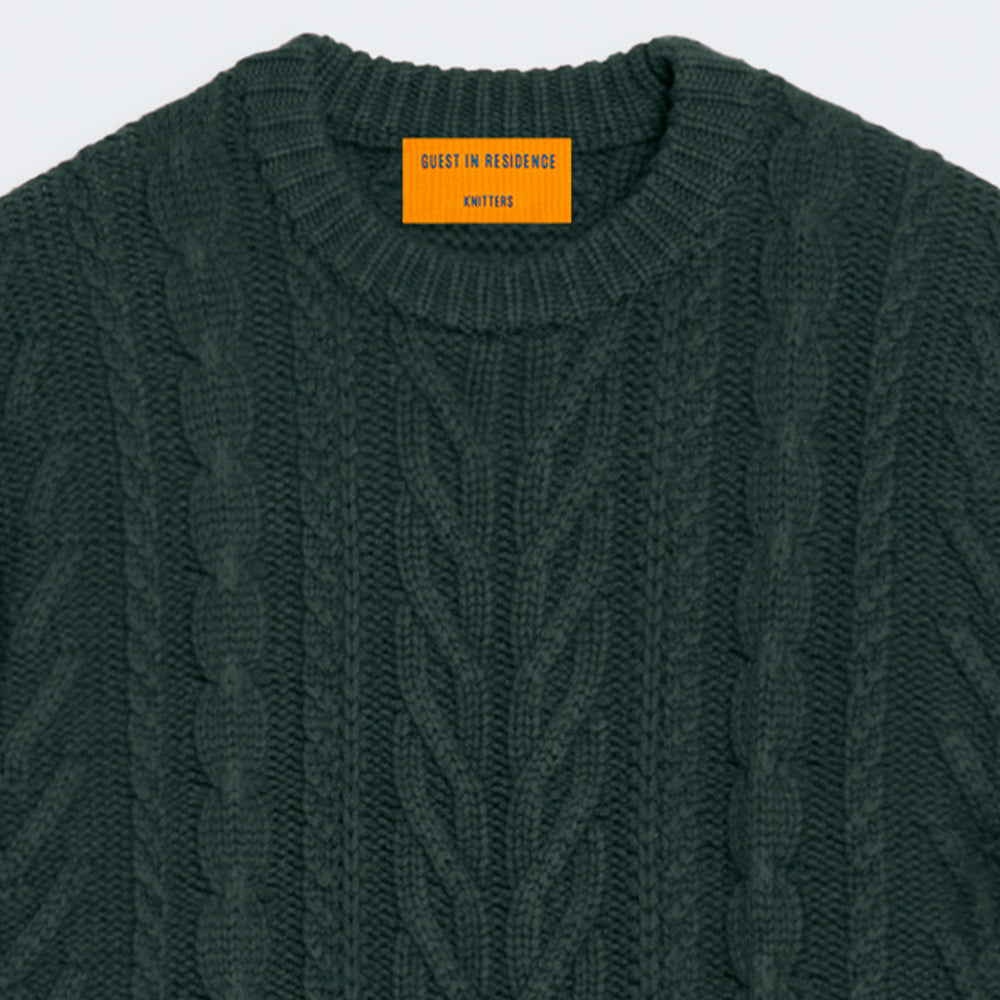 Guest In Residence - Maille Fisherman Crew - Vert Holly