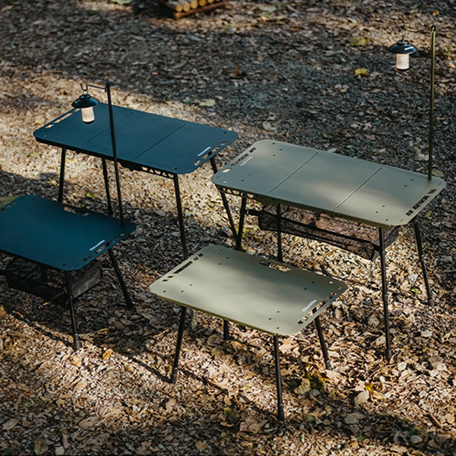 Naturehike, Portable Camping Table, Outdoor Detachable Tactical Camping Table, Lightweight Aluminium Camping Table with Light Pole, Adjustable Height - Image 4