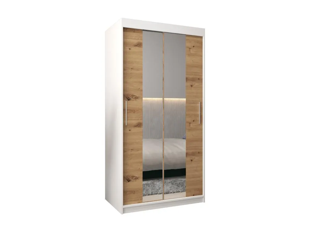 Armario Nidovia puertas correderas 200/100/62 2 puertas blanco/artisan gcq3513189
