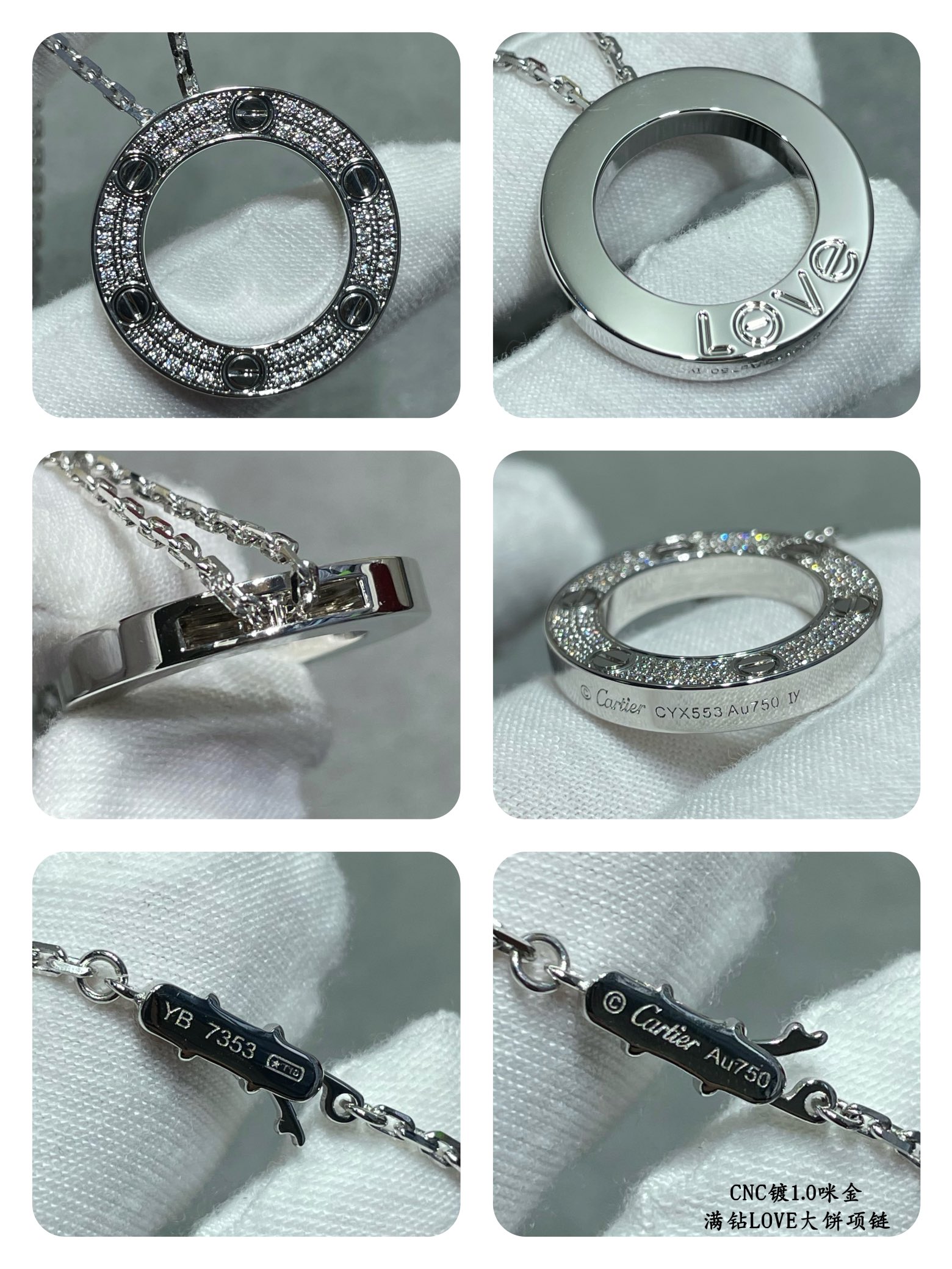 Cartier Diamond Paved LEVE LOVE Pendant Necklace - Original Replica Club