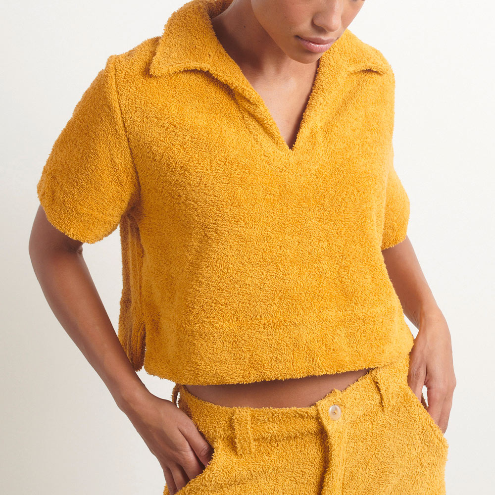 Simone Fan - T-shirt The Cropped Polo - Jaune