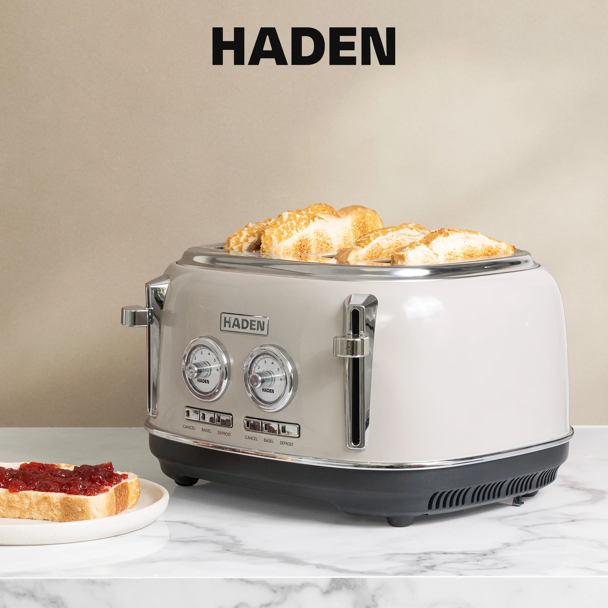 HADEN Dorset Stainless Steel 4-Slice Toaster with Browning Control, Cancel, Reheat and Defrost Settings - Image 7