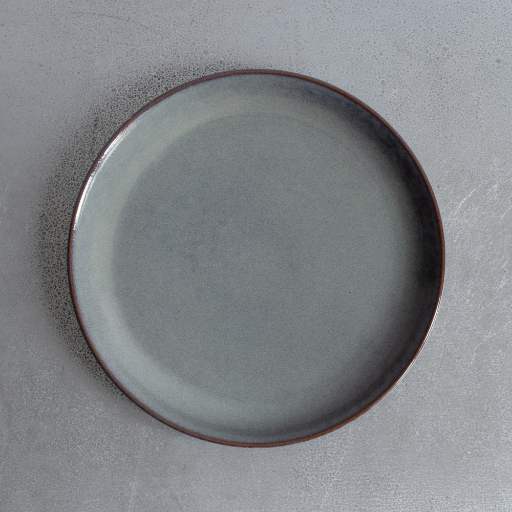 Assiette plate en grès émaillé Jaspe - Bleu