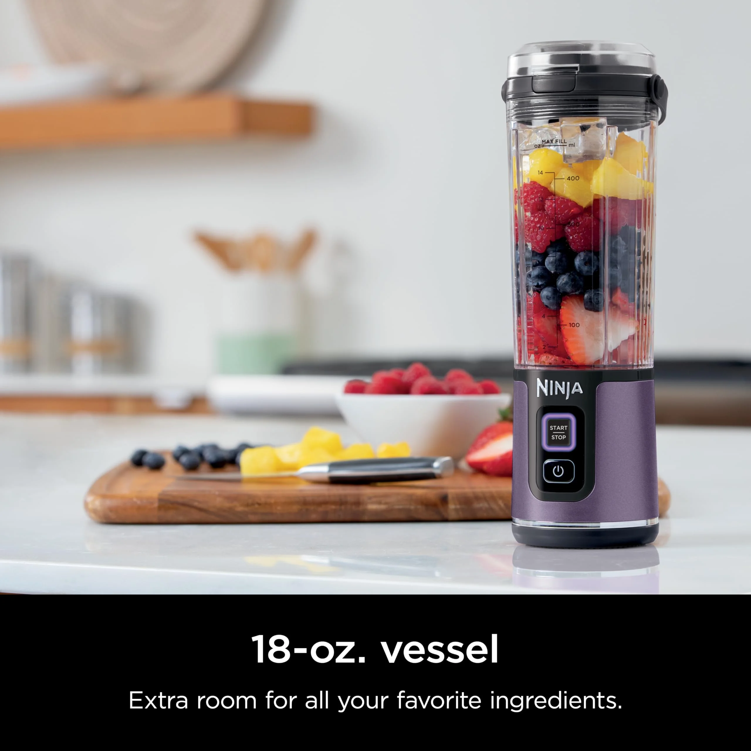Ninja Blast Portable Blender, Cordless, 18oz. Vessel, Personal Blender for Shakes & Smoothies, BPA Free, Leakproof Lid & Sip Spout, USB-C Rechargeable, Dishwasher Safe Parts, Metallic Purple, - Image 4