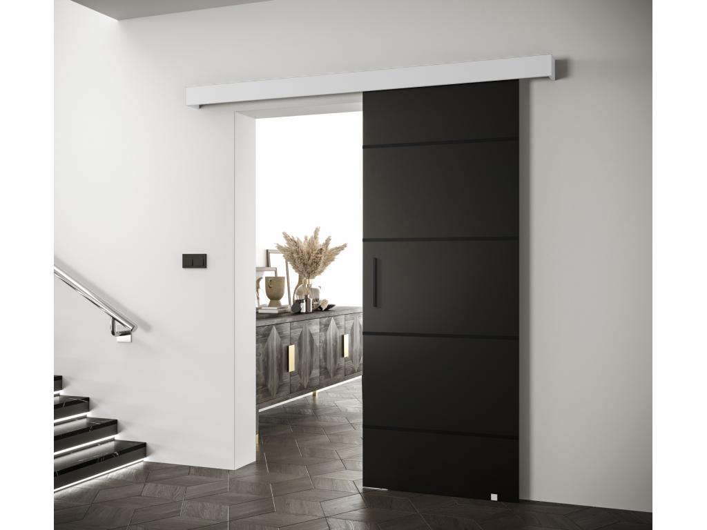 Puertas correderas Salwador IV 90x204 cm (Negro / Blanco / Negro)