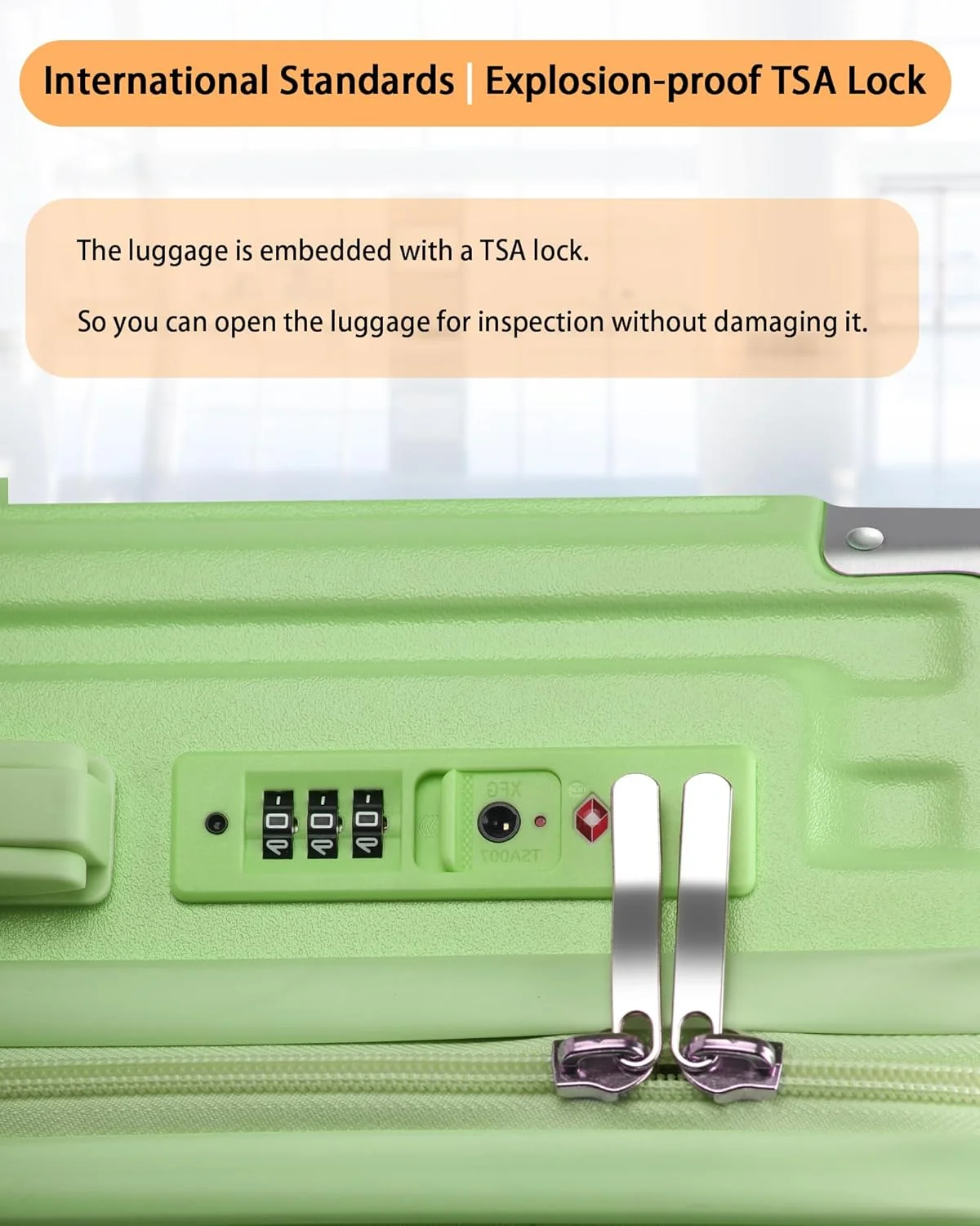 20 Inch Carry On Luggage With Cup Holder & USB Port, Airline Approved TSA-locked Luggage, Lightweight PC Material Travel Suitcase With 360- Spinner Wheel - Image 9