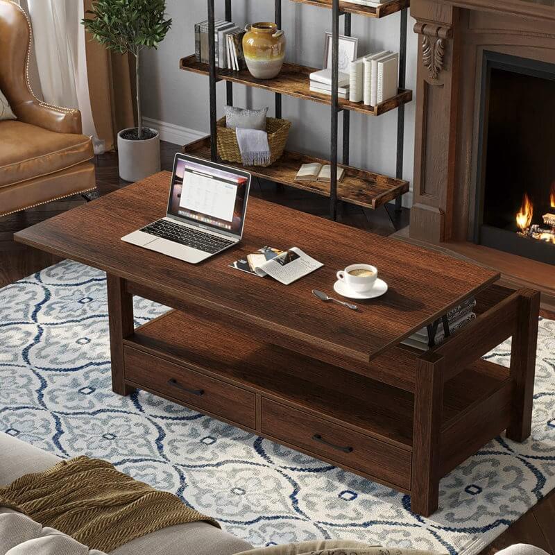 WAYFAIR Eoghan Lift Top Coffee Table With 2 Drawers