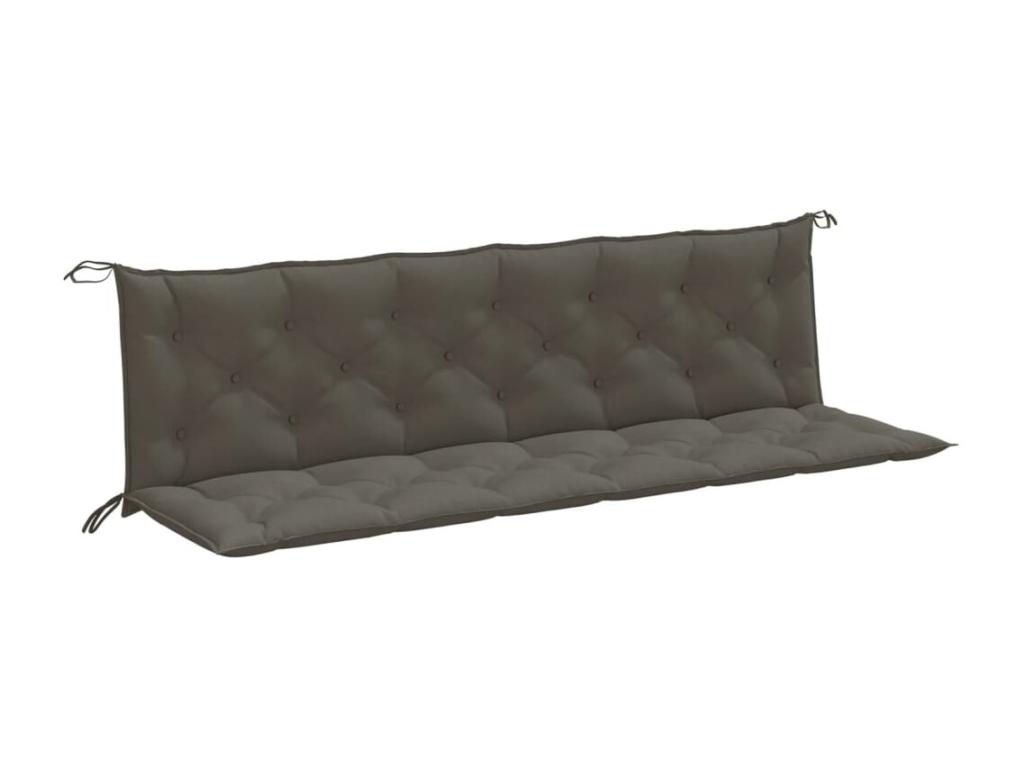 Cojines banco jardín 2 unidades tela gris oscuro melange 200x50x7 cm