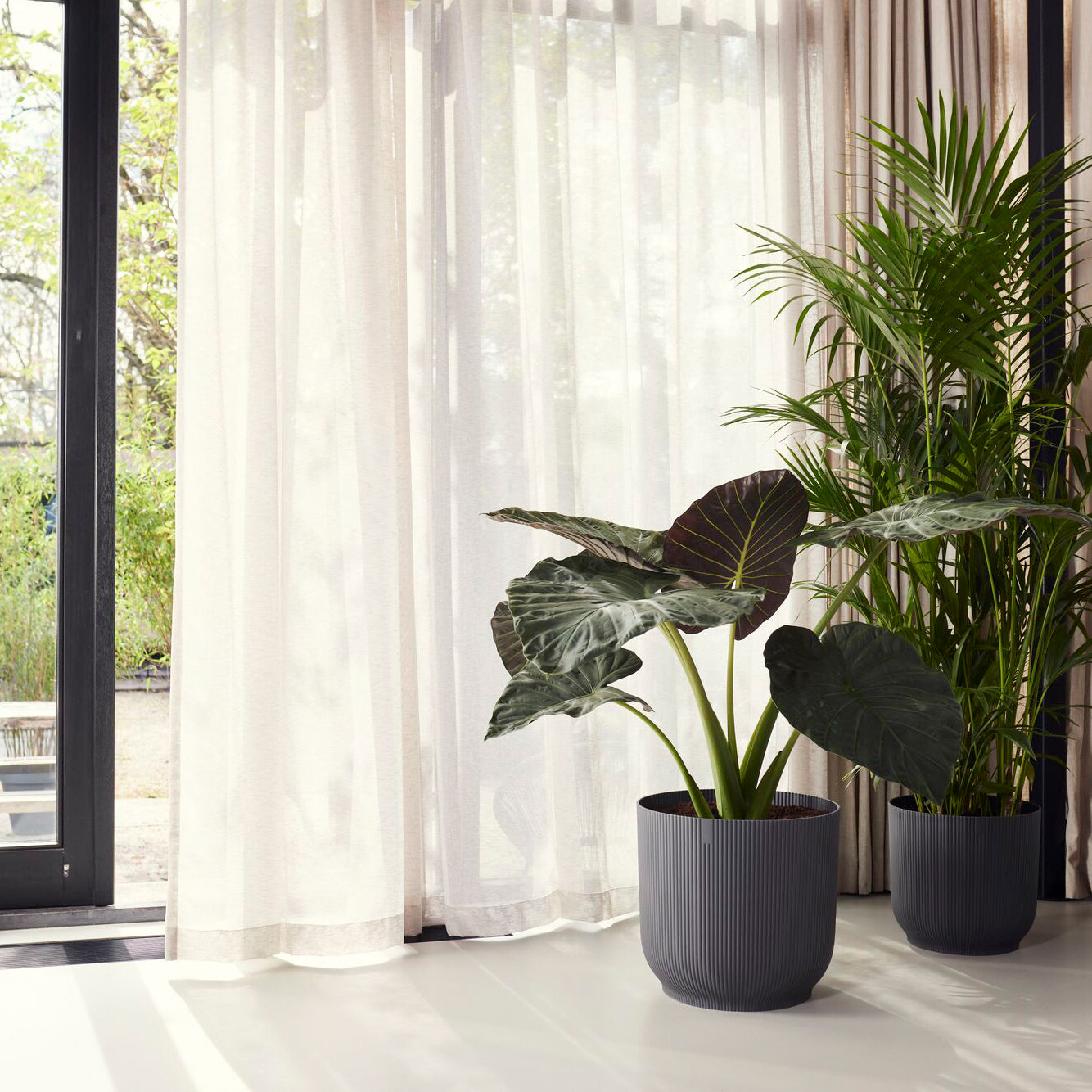 Elho Vibes Fold Rond - Zwart - Ø 39 x H 36 cm - Binnen - 100% gerecycl