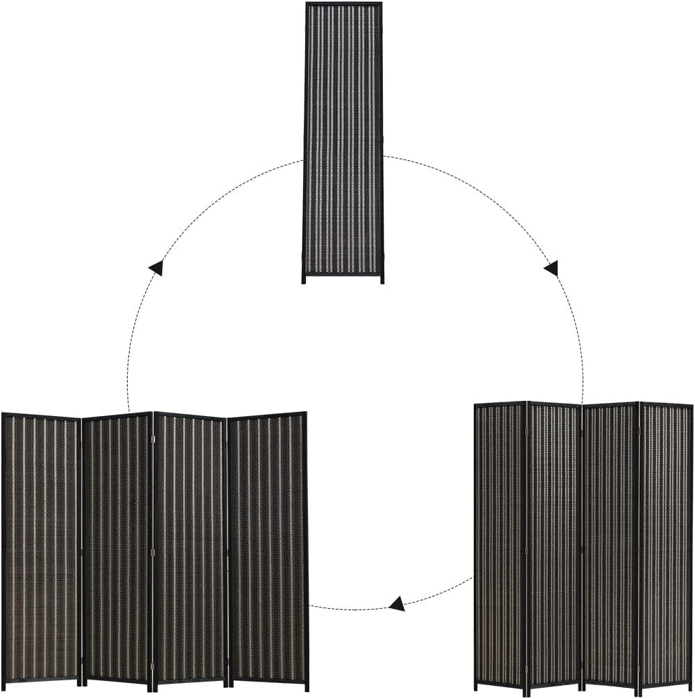 JOSTYLE 4-Panel Room Divider 6ft Tall Extra Wide Folding Privacy Screen with Diamond Double-Weave Divider for Room Separation Freestanding Red Brown - Image 25