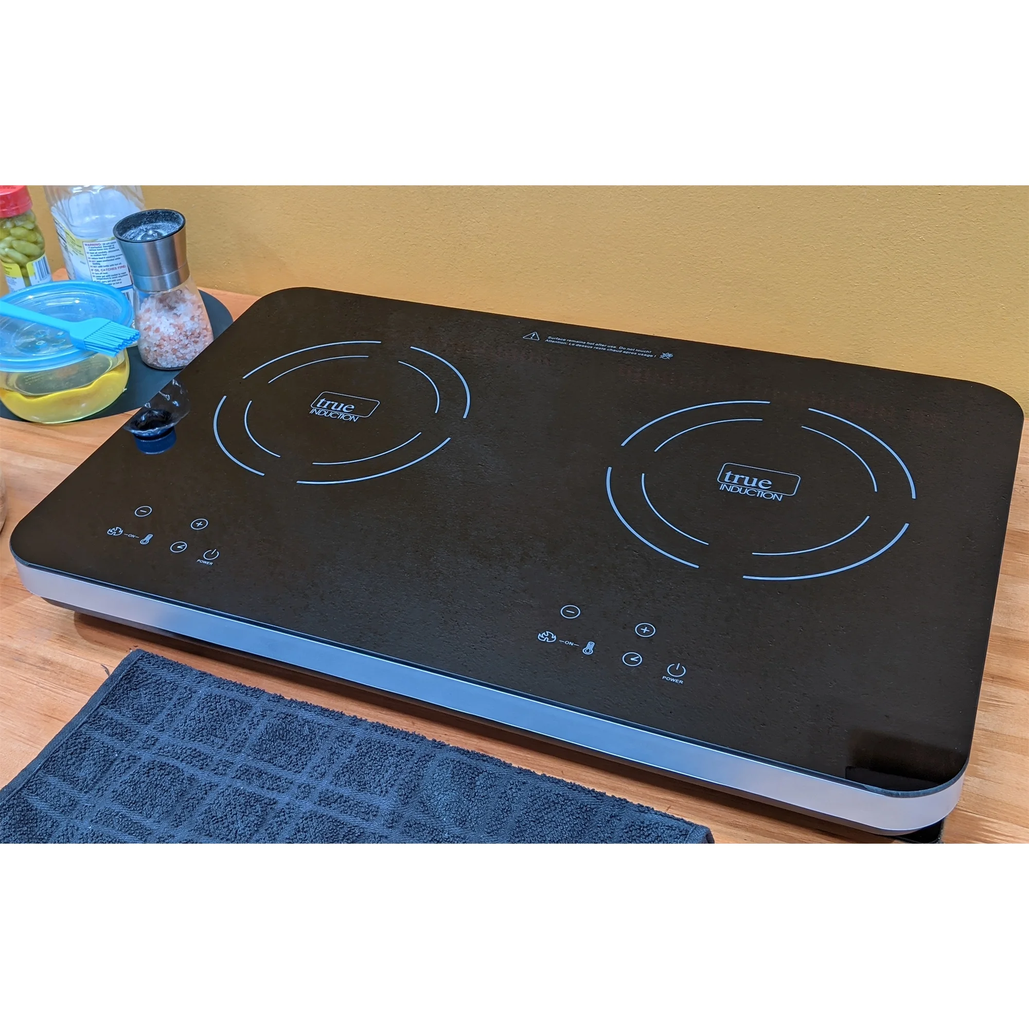 True Induction TI-2C Protable UL1026 Certified, 23-inch Dual Induction Cooktop 1750W Glass-Ceramic Top with FREE Carrying Bag & 2 Silicone Mats - Image 7
