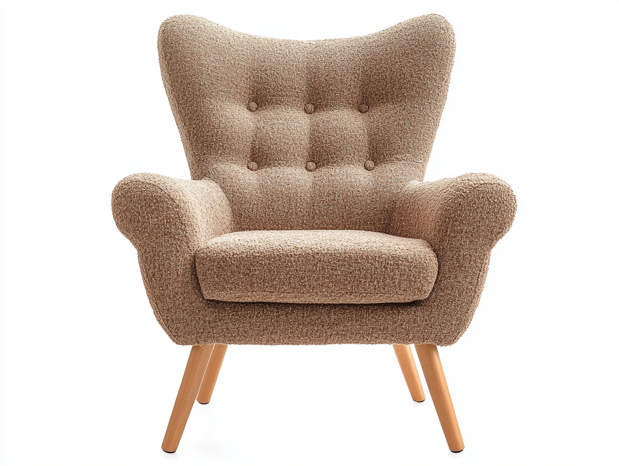 Sillón infantil ecológico de felpa en color marrón claro
