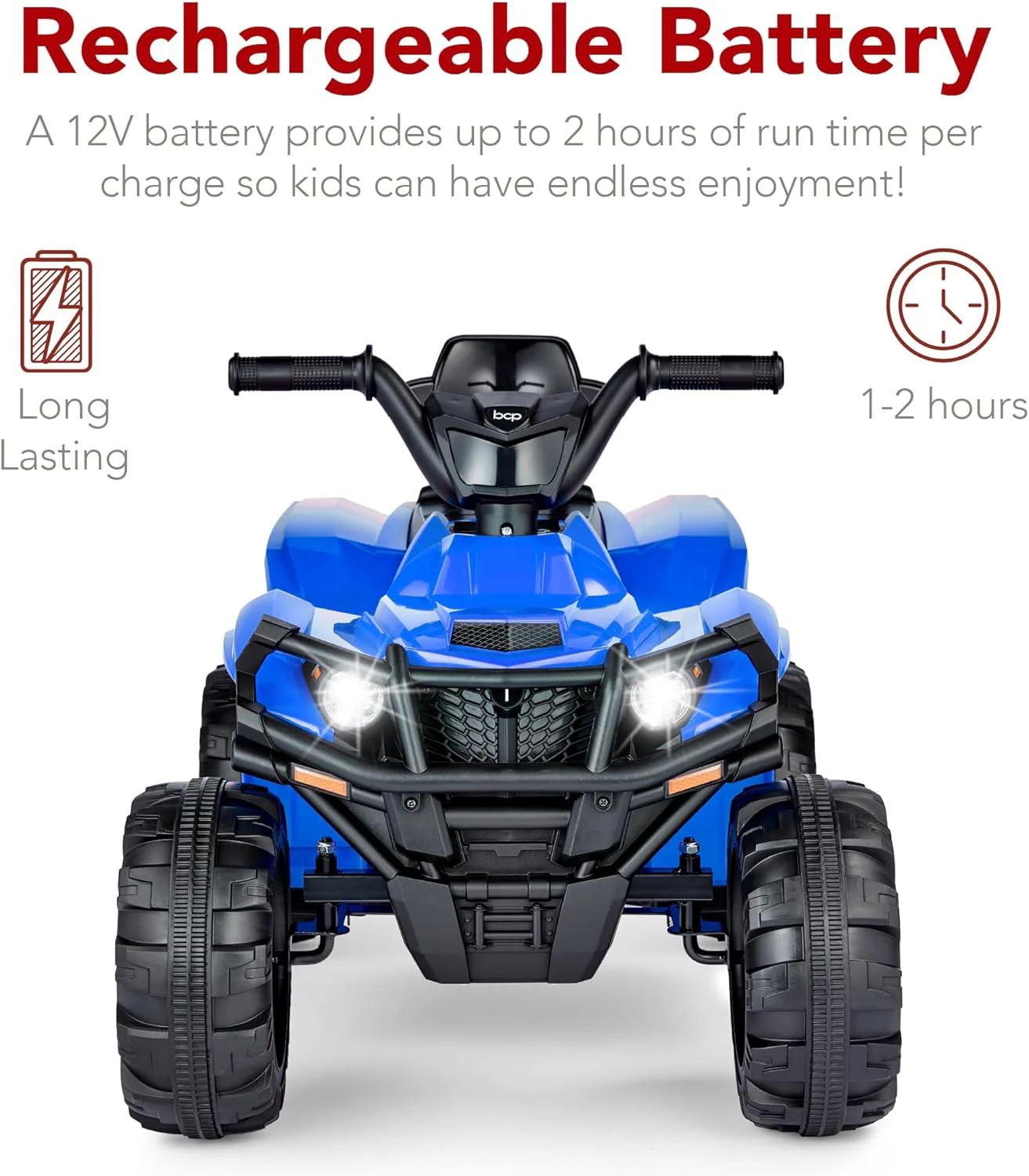 Best Choice Products 12V Kids Ride-On Electric ATV, 4-Wheeler Quad Car Toy w/Bluetooth Audio, 2.4mph Max Speed, Treaded Tires, LED Headlights, Radio