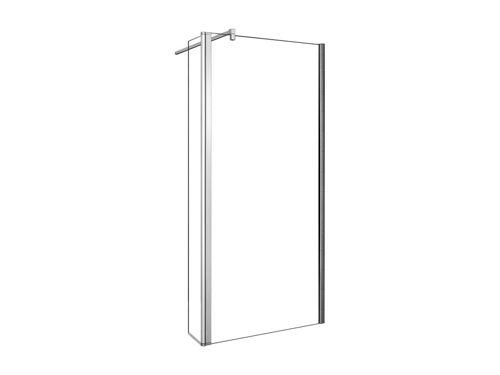 Panel de ducha,panel fijo+lateral giratorio vidrio 8mm antical,barra 90cm (130+30)x200cm