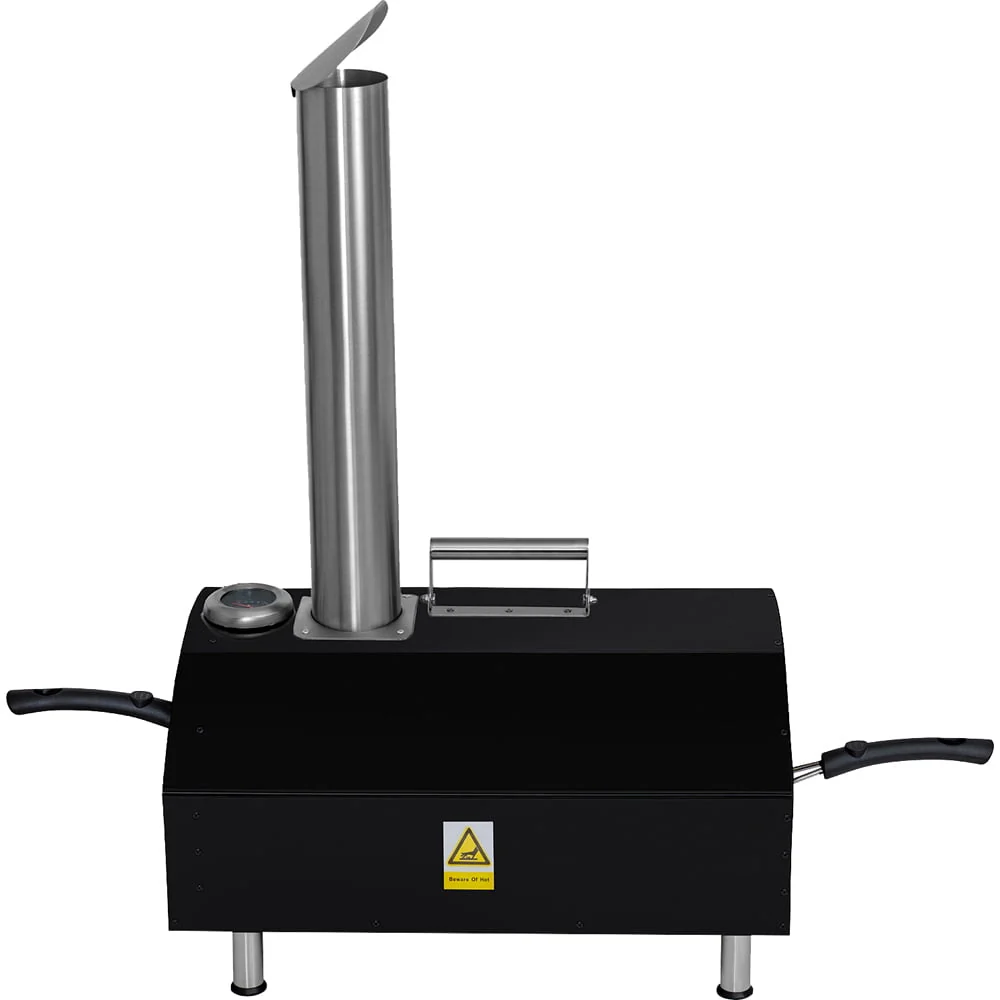 Deco Chef Outdoor Pizza Oven with 2-in-1 Pizza and Grill Oven Functionality, 13" Pizza Stone, 3-Layer Stainless Steel Construction, Pizza Peel, Dough Scraper, Scoop, Slotted Grill (Black) - (Open Box - Image 4