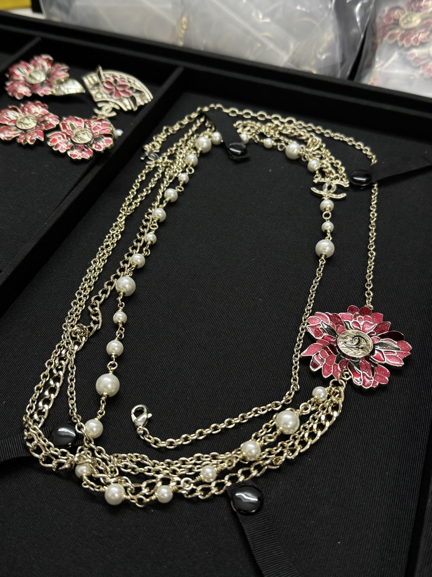 Chanel Flower Multiple Layers Sweater Necklace - Original Replica Club
