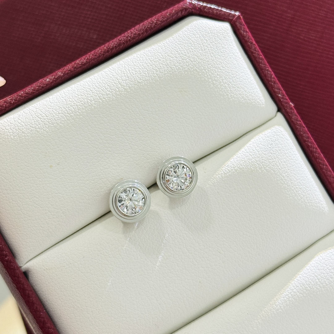Cartier Minimalistic Single Diamond Necklace Earring Studs - Original Replica Club