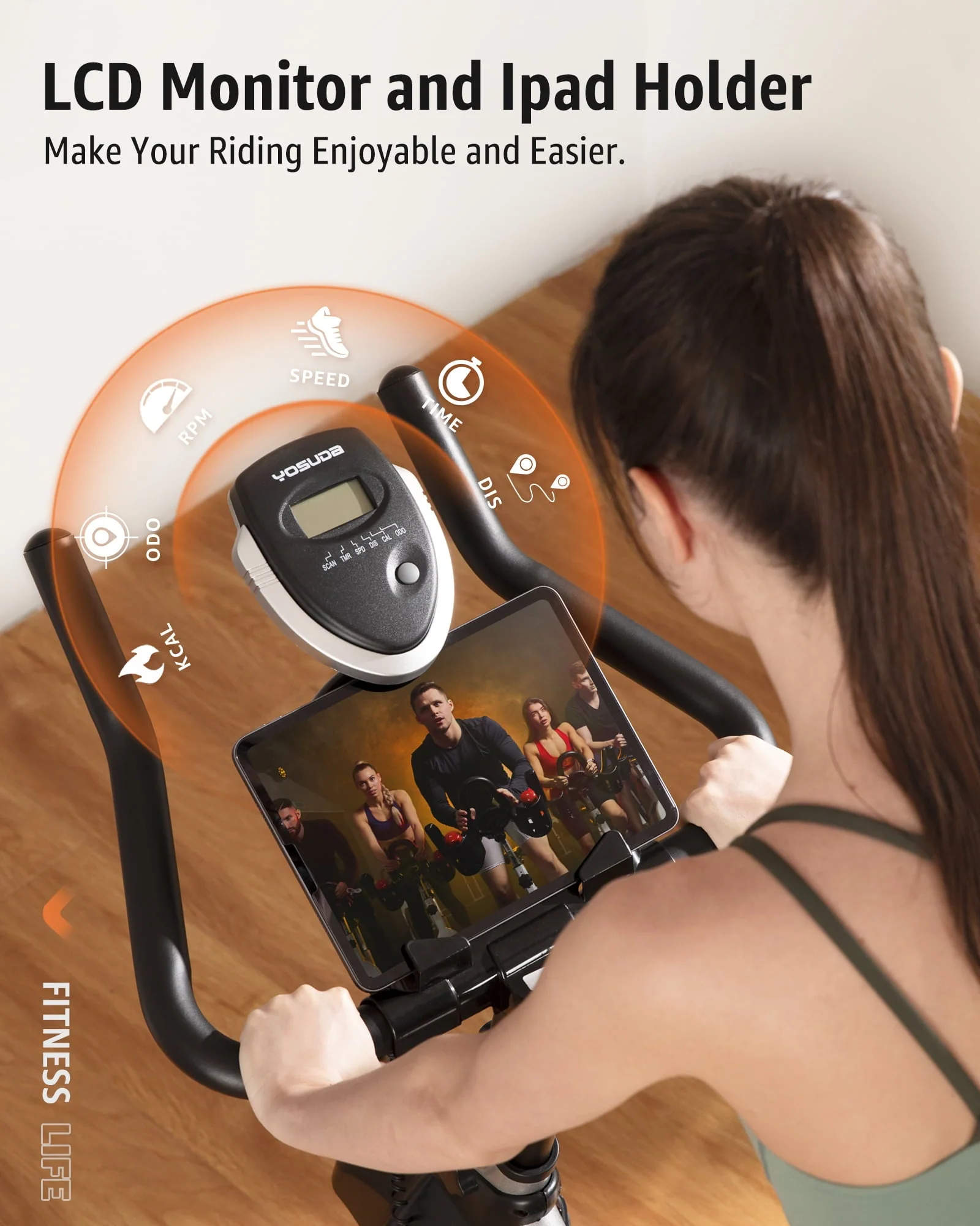 YOSUDA UPGO Indoor Cycling Bike Stationary Bike with 270lb Max Weight Exercise Bicycle with Ipad Mount & Comfortable Seat Cushion for Home Cardio Workout - Image 5